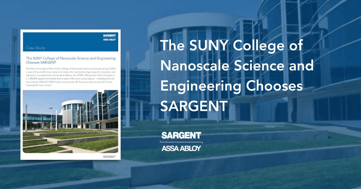 The SUNY College of Nanoscale Science and Engineering Chooses SARGENT